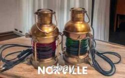 10Lamp Brass Nautical Ship Electric Lantern Antique Maritime Boat Light Vintage