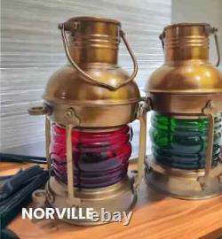 10Lamp Brass Nautical Ship Electric Lantern Antique Maritime Boat Light Vintage