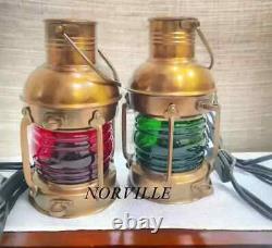 10Lamp Brass Nautical Ship Electric Lantern Antique Maritime Boat Light Vintage