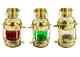 11'' Vintage Brass Table Lantern Glass Oil Lamp Collectible Home Decor Set Of 3