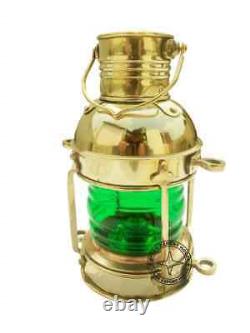 11'' Vintage Brass Table Lantern Glass Oil Lamp Collectible Home Decor Set Of 3
