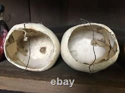 12 Early Antique Halloween Pressed Paper Mache Lantern Pumpkin Devil Skull Real