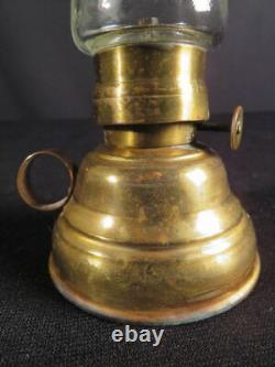 1860's Patented Fancy Brass Skater's Kerosene Oil Lantern with Chain & Finger-hold