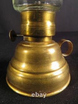 1860's Patented Fancy Brass Skater's Kerosene Oil Lantern with Chain & Finger-hold