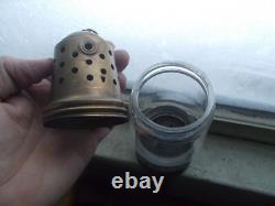1880s ORIGINAL BRASS HURRICANE SKATER'S LANTERN WITH BRASS HANGER CHAIN NICE