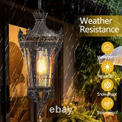 18(H) Antique Crown Outdoor Hanging Lantern, Waterproof Vintage Pendant Light w