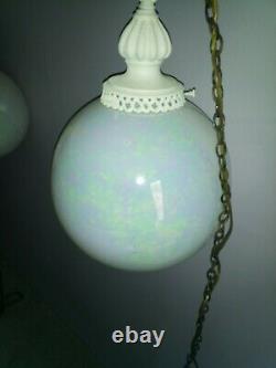 18 Vintage Antique Iridescent Globe Light Lamp Victorian Decor Swag Hanging
