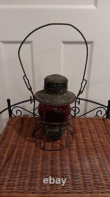 1925 ARMSPEAR MFG CO NEW YORK SAL RR lantern (Red Glass) Metal Antique Vintage