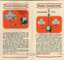 1928 COLEMAN QUICK-LITE CATALOG + DEALER PRICE LIST VG Lamps Lanterns Stoves