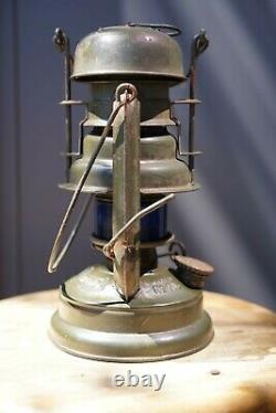 1939 1942s Antique FEUERHAND Lantern Feuerhand 176LU Blue squirt (blue paint)