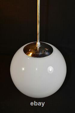 1940s large art deco School House Globe light pendent monk cap fitting lantern