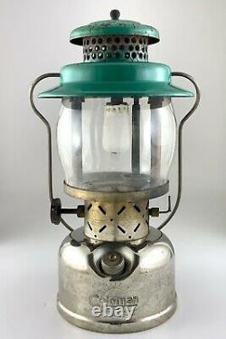 1948 Coleman Lamp Lantern 237 Empire Green Sunshine of Night Canada As Is U687