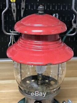 1951 Vintage Coleman 200A Red Green CHRISTMAS Lantern 11-51