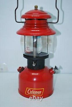 1952 Red COLEMAN 200A Black Band Lantern Single Mantle Vintage Camping Lantern