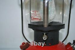 1952 Red COLEMAN 200A Black Band Lantern Single Mantle Vintage Camping Lantern