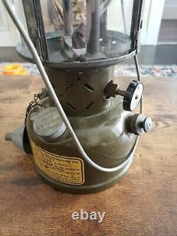 1958 US Military Coleman Gas Lantern Quadrant Globe Funnel
