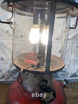 1964 Sears Double Mantle Lantern Model 7114 Red And Black Dated 7/64 476.74060
