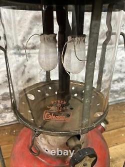1964 Sears Double Mantle Lantern Model 7114 Red And Black Dated 7/64 476.74060