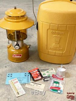 1972 Coleman 228F Gold Bond Lantern With Case and Accessories Vintage Camping