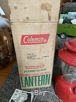 1974 Boxed NOS Vintage Coleman 200A195 Single Mantle Red Lantern Original Box