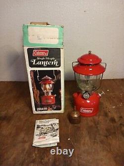 1976 Coleman Lantern 200A195 Red Withbox copper fuel funnel