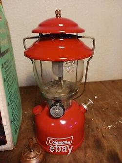 1976 Coleman Lantern 200A195 Red Withbox copper fuel funnel