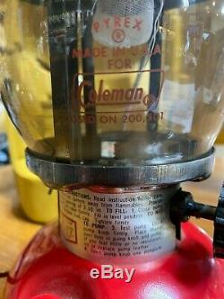 1978 Vintage Coleman 200A Red Lantern With Carry-Case
