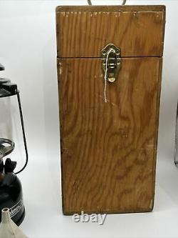 1990 Coleman Powerhouse 290A700 Gas Lantern, Wood Case, Silk Mantles