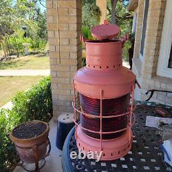 19 Antique Anchor Brass Ship Oil Lantern Nautical Boat Light Navy Maritime Rare