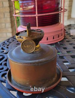 19 Antique Anchor Brass Ship Oil Lantern Nautical Boat Light Navy Maritime Rare