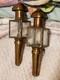 19th century antique carriage lanterns lamps set of 2, Brass & Glass, vintage