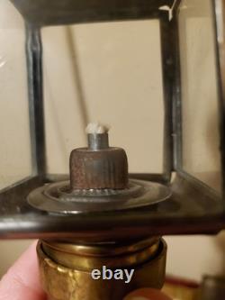 19th century antique carriage lanterns lamps set of 2, Brass & Glass, vintage