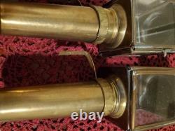 19th century antique carriage lanterns lamps set of 2, Brass & Glass, vintage