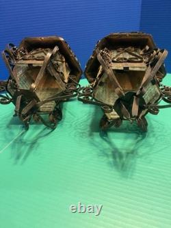 20th Century Spanish Revival hanging lanterns ornate design ornate lanterns pair