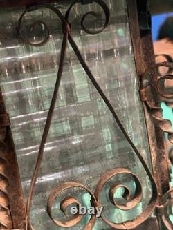 20th Century Spanish Revival hanging lanterns ornate design ornate lanterns pair