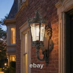 21 Vintage Outdoor Porch Wall Light Antique Crown Sconce Glass Lantern Fixture
