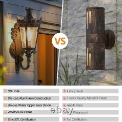 21 Vintage Outdoor Porch Wall Light Antique Crown Sconce Glass Lantern Fixture