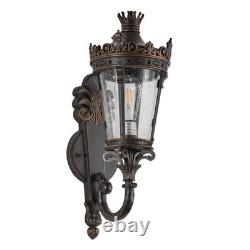 21 Vintage Outdoor Porch Wall Light Antique Crown Sconce Glass Lantern Fixture