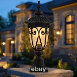 23'' Vintage Outdoor Lamp Post Pole Light LED Pier Mount Antique Bronze Fixture