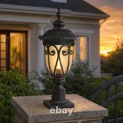 23'' Vintage Outdoor Lamp Post Pole Light LED Pier Mount Antique Bronze Fixture