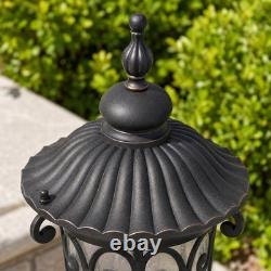 23'' Vintage Outdoor Lamp Post Pole Light LED Pier Mount Antique Bronze Fixture