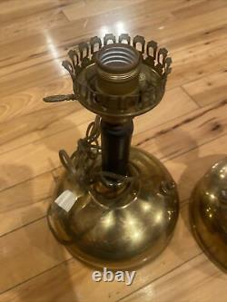 2 Antique/vintage Kerosene Gas Oil Lamp, Converted Coleman Quick-Lite Style