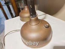 (2) Rare Antique Coleman Quick-Lite Kerosene Electric Lamp with Shades Pat. 1919