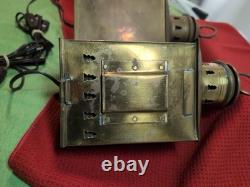 2 Vintage Brass Ships Light Red/Green Nautical Electric Lantern Maritime