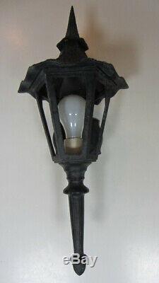 2 Vintage Mission / Medieval Hammered Lantern Porch Lights / Lamps