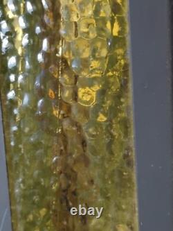 2 Vtg 1960s Gothic Medieval Mid Century light Lantern metal Amber Bubble glass
