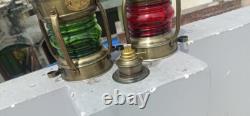 2 pcs Antique Decorative Kerosene Lantern Vintage Brass Oil Lamp, Nautical Wall