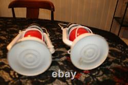 2 white Vint. Nier FeuerHand original 275 Baby Kereosene Lantern West Germany