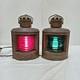 2x Rare Vintage Brass Ships Light Red/Green Nautical Electric Lantern Maritime