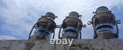 3x Antique Maritime Ship Lantern Vintage Nautical Oil Lamp Boat Light
